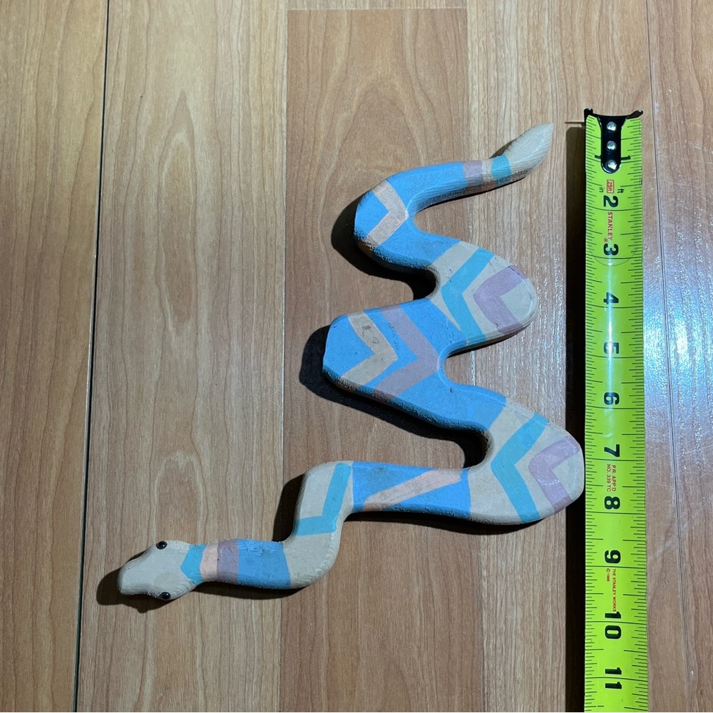 Wooden Folk Art Snake, Southwest Decoration, vintage 90’s - Picture 3 of 15